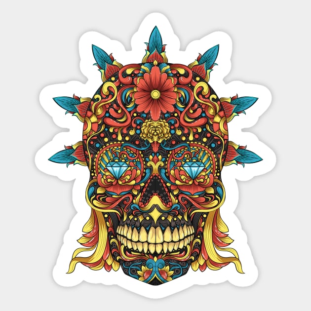 Sugar skull Sticker by Harsimran_sain